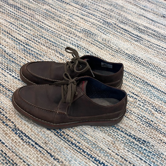 Clarks Dark Brown Leather Oxfords - Picture 5 of 7